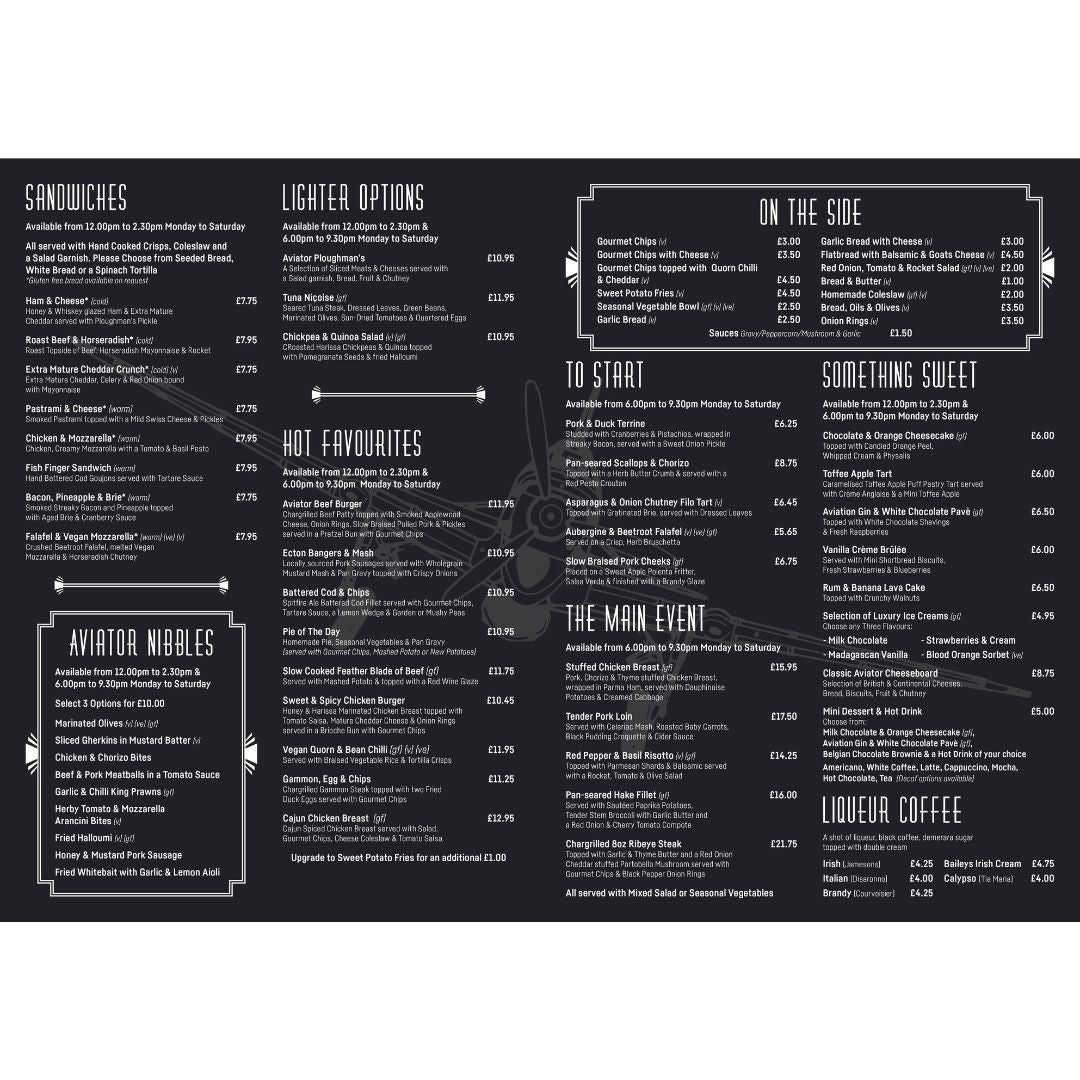 Bespoke Menu Printing